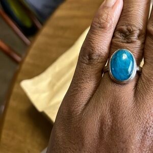 Sterling silver apatite ring